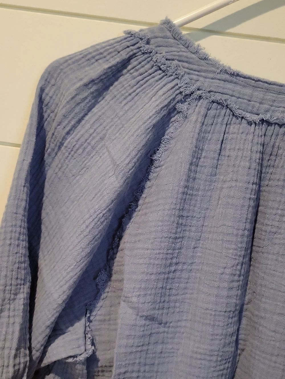 dylan Sun-washed Jolie Top Soft Cotton Gauze V-Neck XS  Vintage Blue